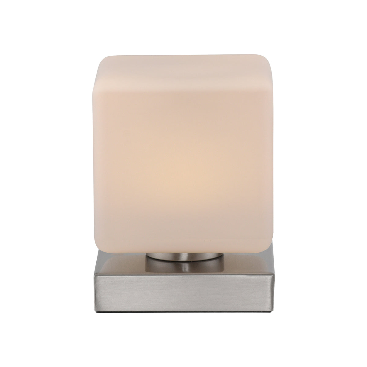 LED bordlampe Dadoa glass dimbar 12x12 cm 7W montert på bord