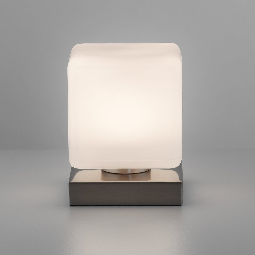 LED bordlampe Dadoa glass dimbar 12x12 cm 7W sideprofil