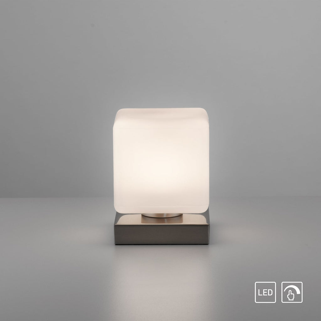 LED bordlampe Dadoa glass dimbar 12x12 cm 7W oversiktsbilde