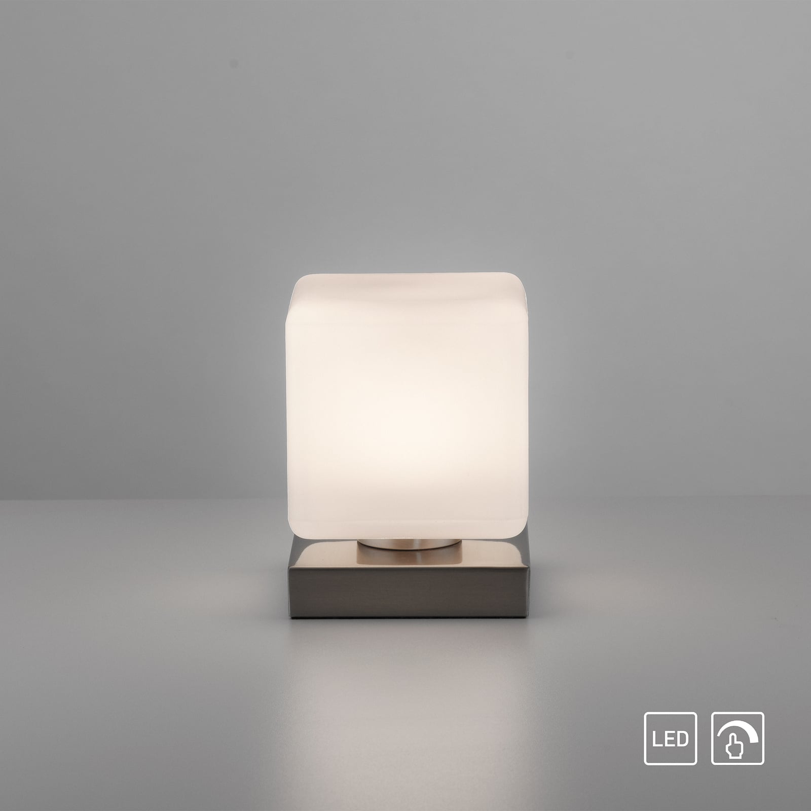 LED bordlampe Dadoa glass dimbar 12x12 cm 7W oversiktsbilde