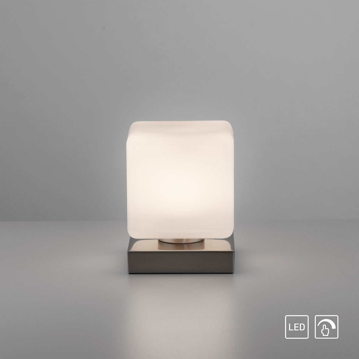 LED bordlampe Dadoa glass dimbar 12x12 cm 7W oversiktsbilde