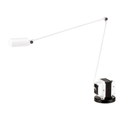 LED bordlampe Daphine dimbar 3000K hvit stål 9W fra Lumina, forfra