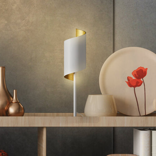 LED bordlampe Decor Twist stål dimbar CCT hvit Ø15 cm forfra