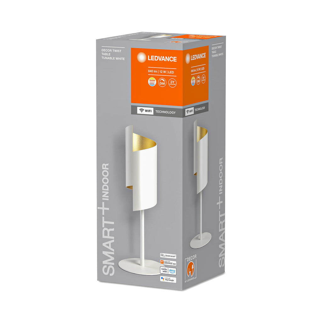 LED bordlampe Decor Twist stål dimbar CCT hvit Ø15 cm montert
