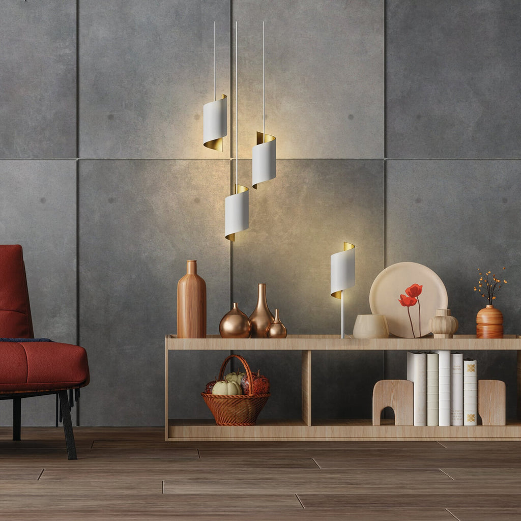LED bordlampe Decor Twist stål dimbar CCT hvit Ø15 cm nærbilde
