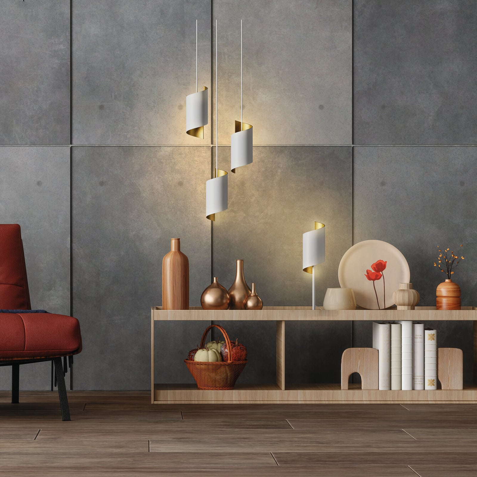 LED bordlampe Decor Twist stål dimbar CCT hvit Ø15 cm nærbilde