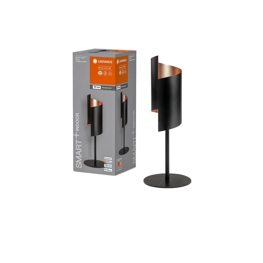 Detalj av LED bordlampe Decor Twist stål dimbar CCT svart