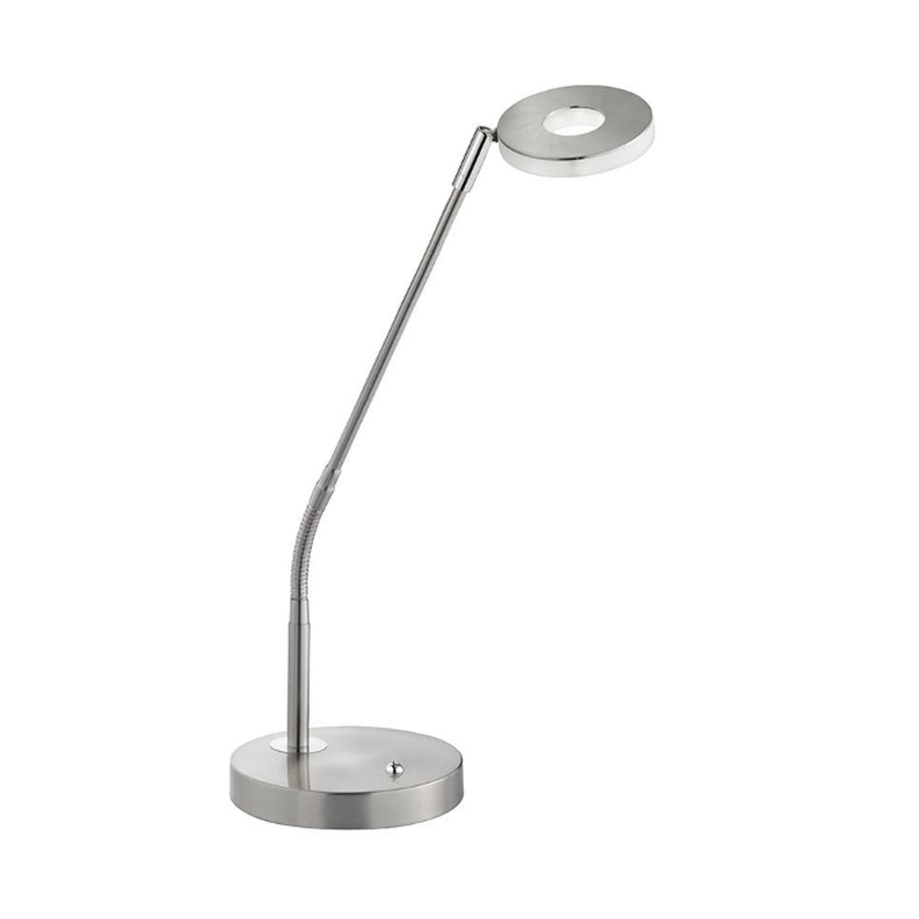 LED bordlampe Dent dimbar CCT matt nikkel/krom bakside