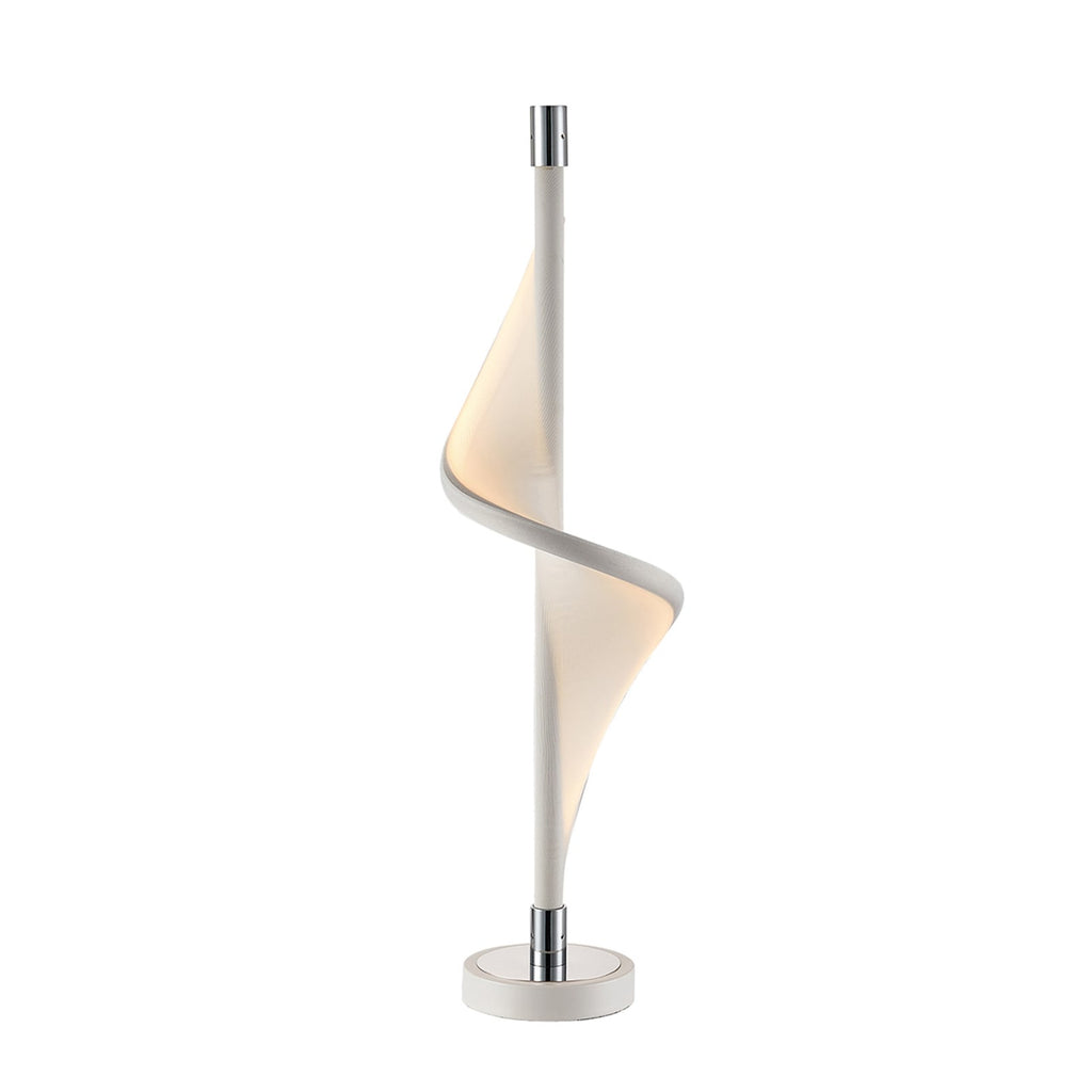LED-bordlampe Edano dimbar hvit tekstil 60 cm detalj av skjerm