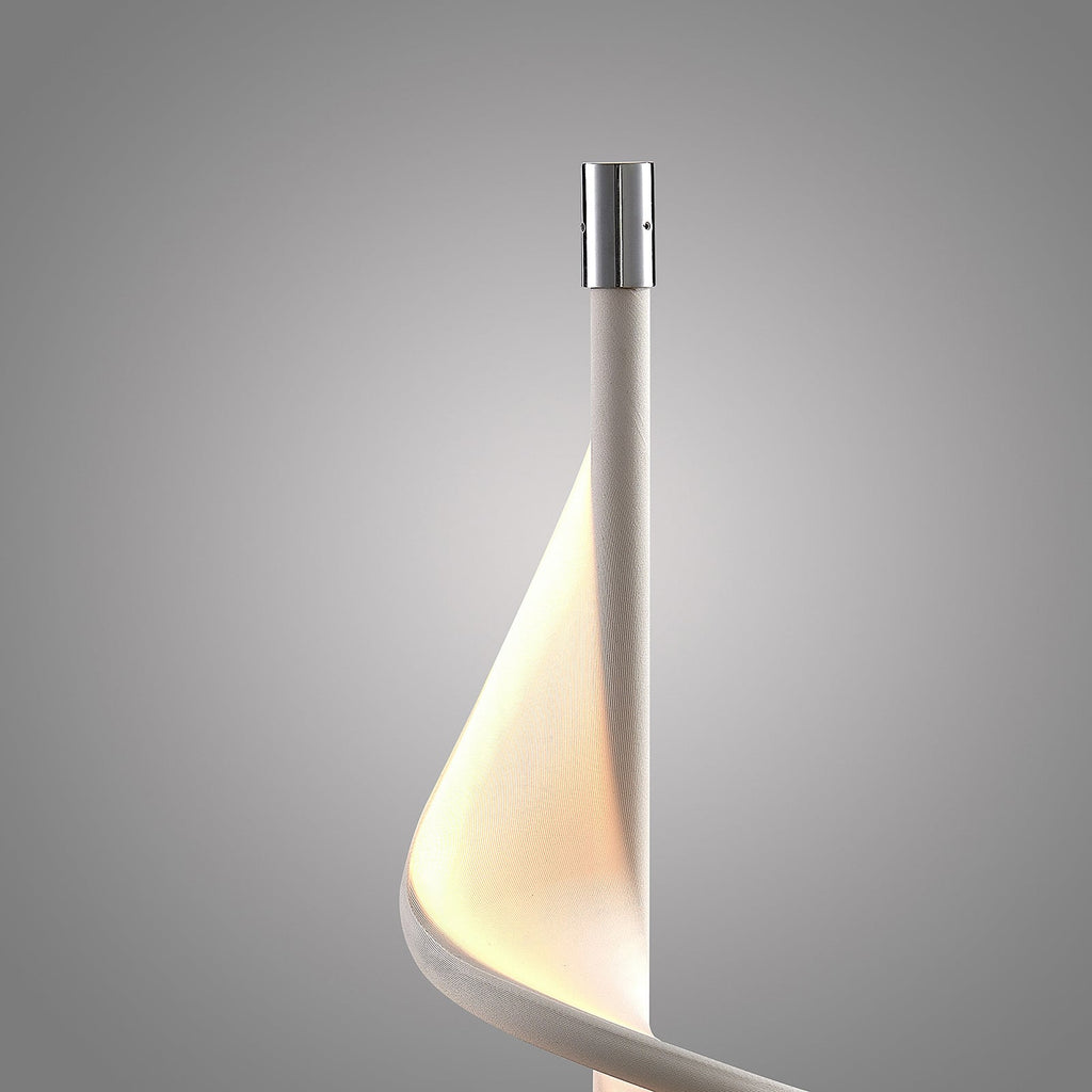 LED-bordlampe Edano dimbar hvit tekstil 60 cm nærbilde av fot
