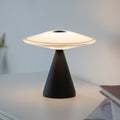LED bordlampe Elipsa dimbar glass hvit/svart forfra