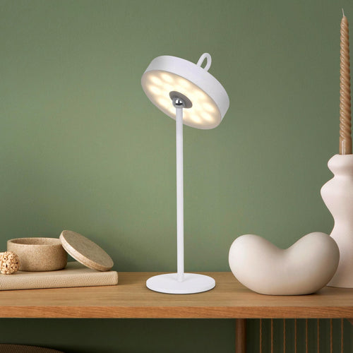 LED bordlampe Ella oppladbar magnetisk hvit IP54 forfra