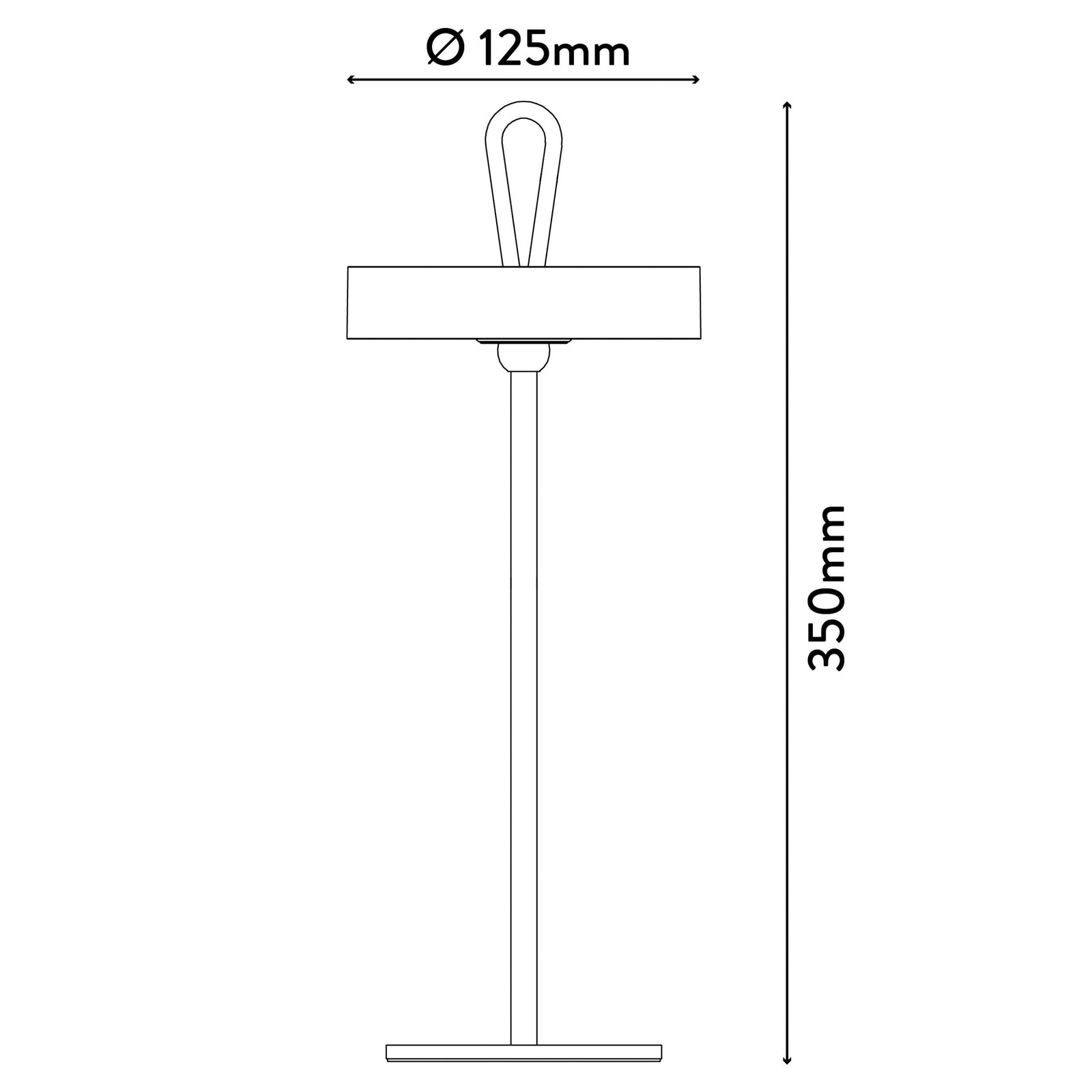 LED bordlampe Ella oppladbar magnetisk hvit IP54 detalj av magnetisk hode