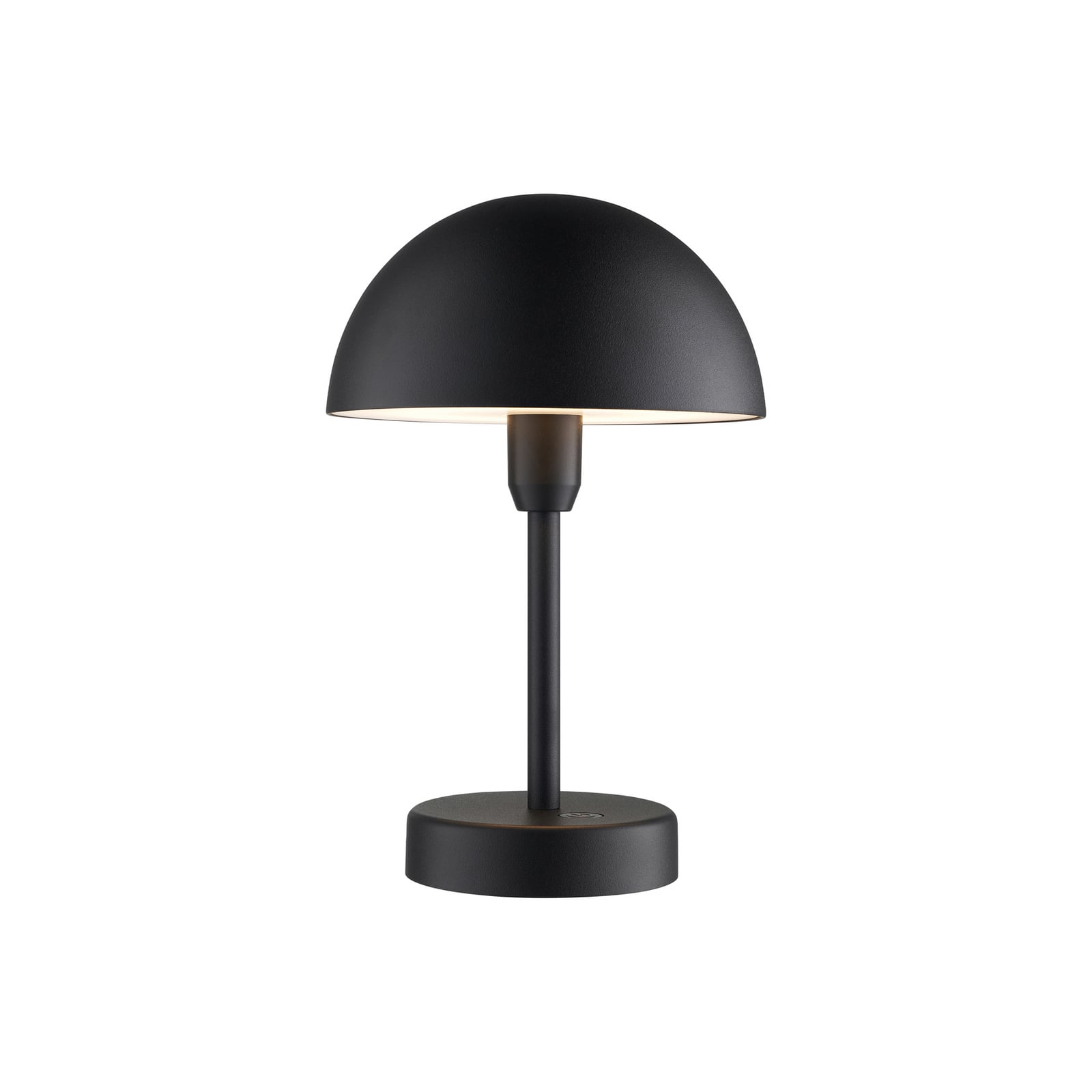 LED bordlampe Ellen To-Go oppladbar svart IP44 montert på bord