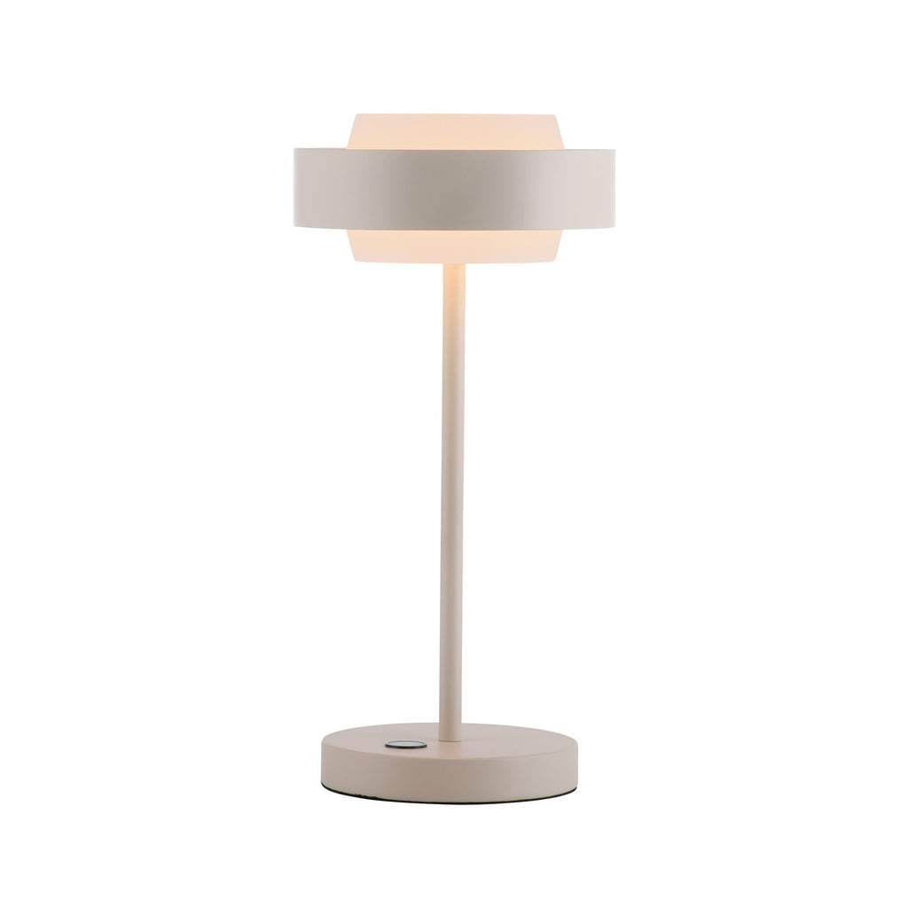 LED bordlampe Elmo nærbilde av glassdiffusor i beige