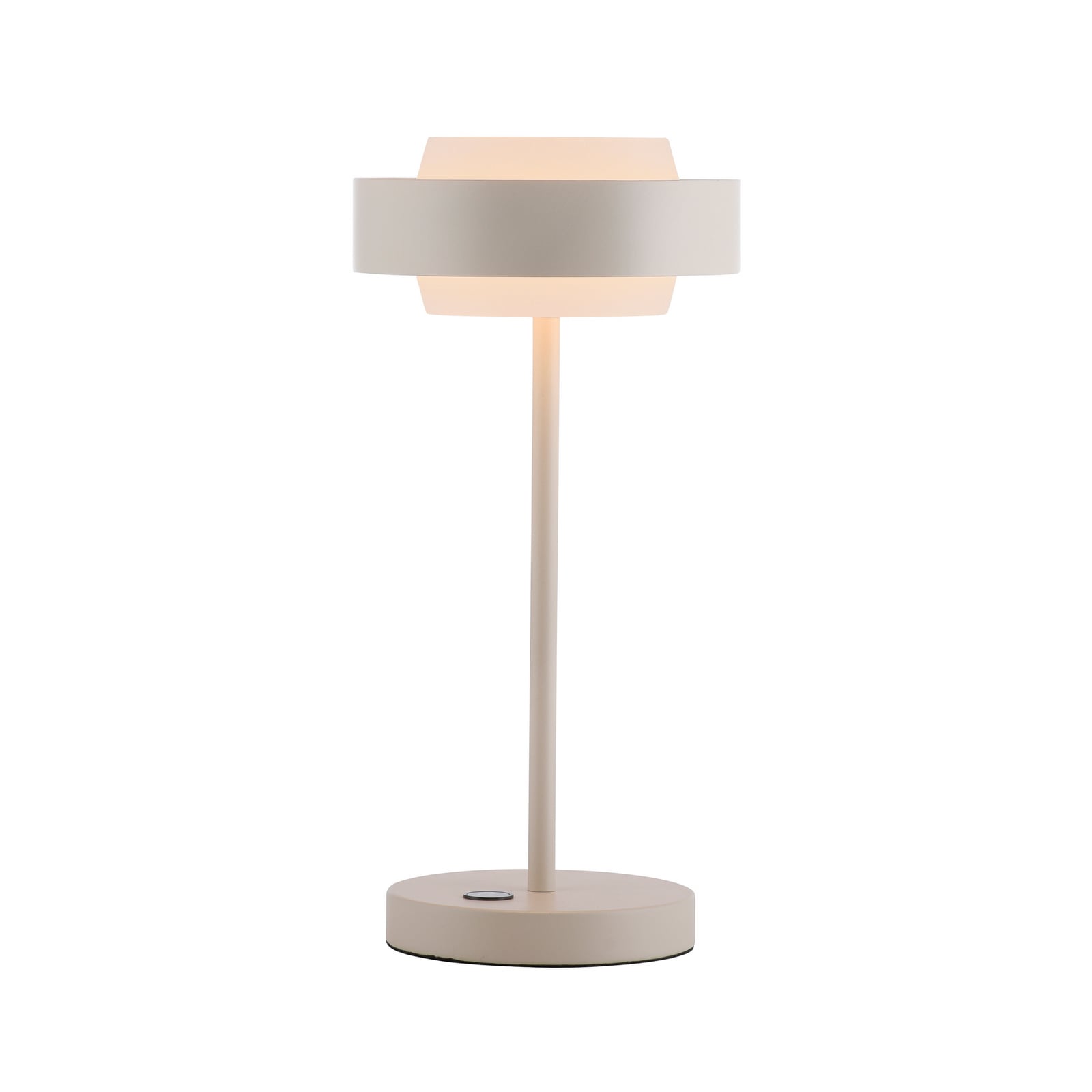 LED bordlampe Elmo nærbilde av glassdiffusor i beige