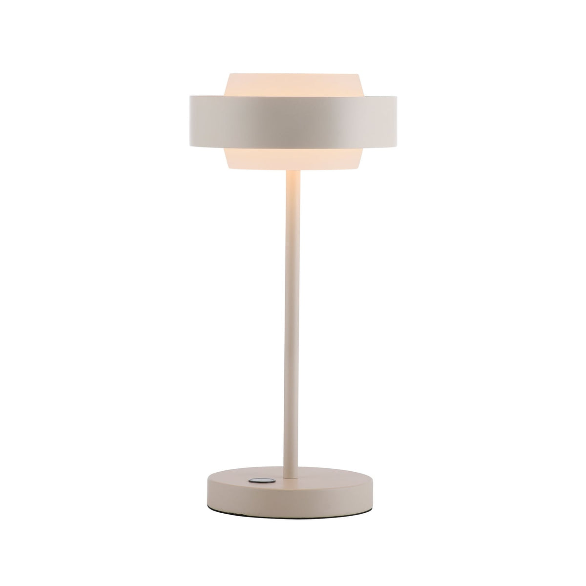 LED bordlampe Elmo nærbilde av glassdiffusor i beige