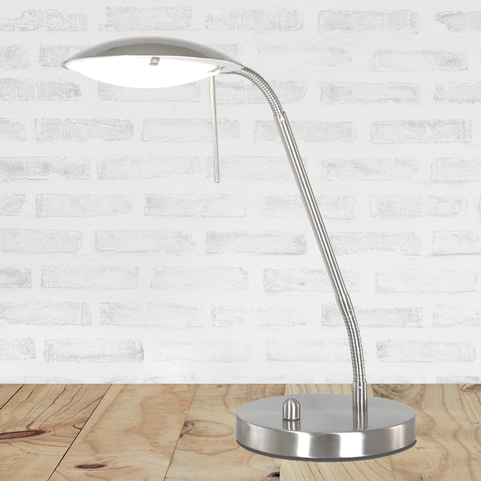 LED bordlampe Eloi dimbar stål metall/glass forfra