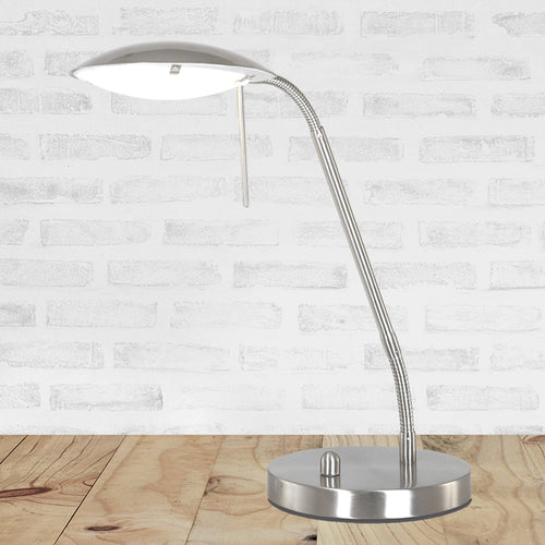 LED bordlampe Eloi dimbar stål metall/glass forfra