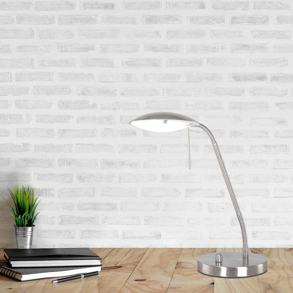 LED bordlampe Eloi dimbar stål metall/glass bakside