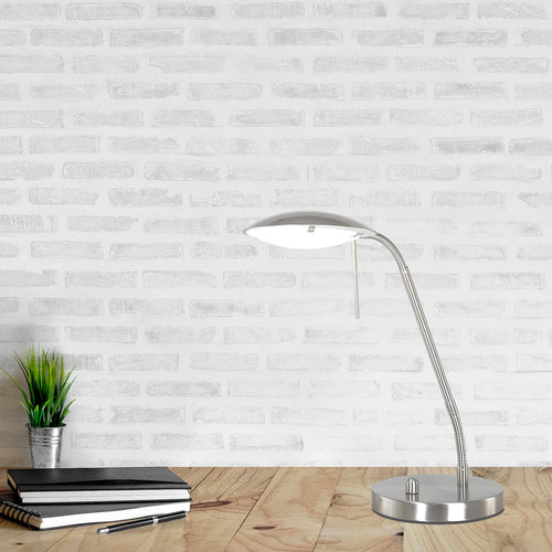 LED bordlampe Eloi dimbar stål metall/glass bakside