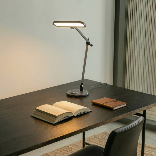 LED bordlampe Elvir dimbar CCT aluminium 53 cm grå bakside