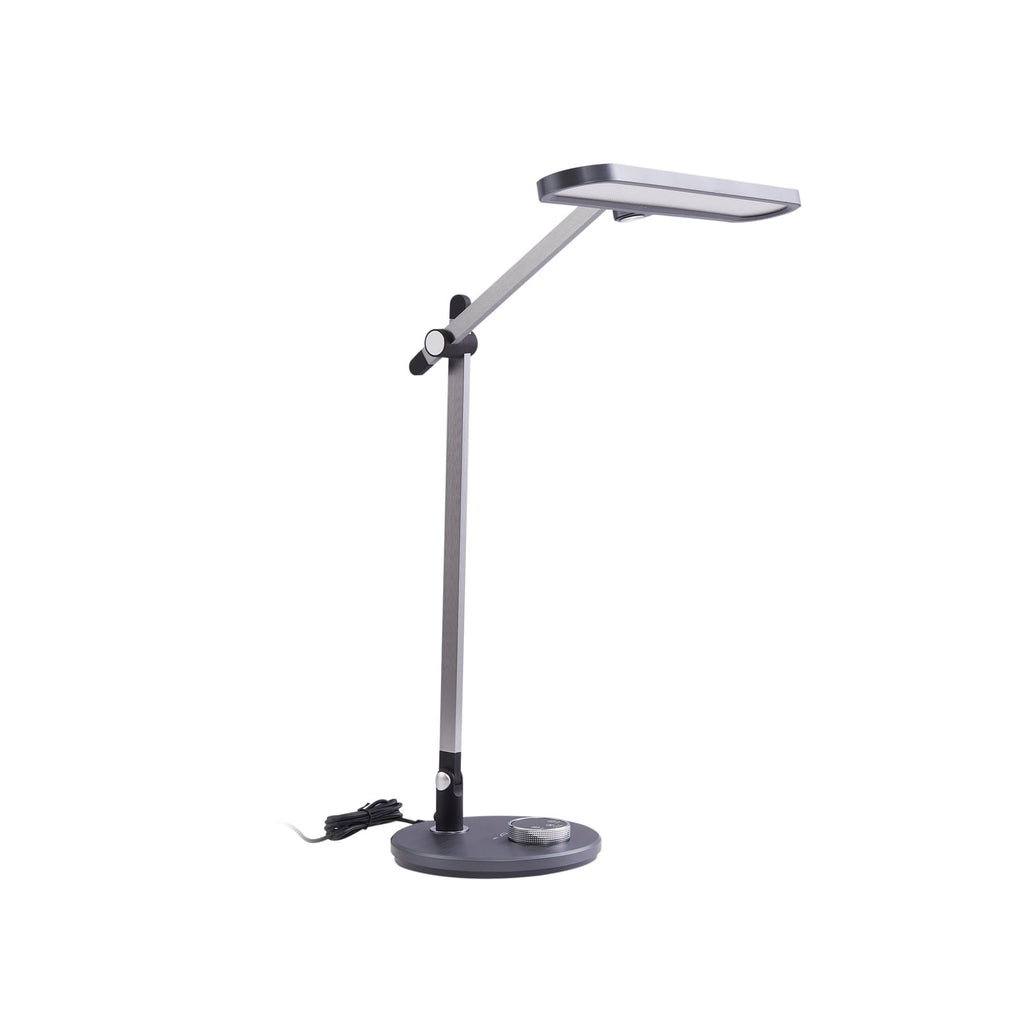 LED bordlampe Elvir dimbar CCT aluminium 53 cm grå montert i rom