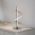 LED bordlampe Emanda svart-messing forfra