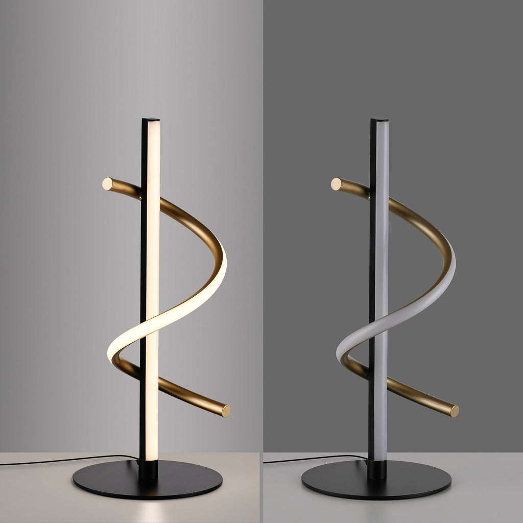 LED bordlampe Emanda svart-messing helhetsbilde