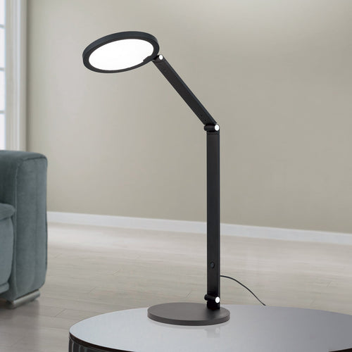 LED bordlampe Fati svart aluminium forfra