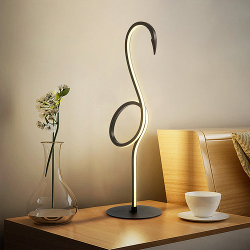 LED bordlampe Flamingo svart metall forfra