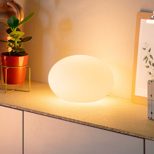 LED bordlampe Flourish glass dimbar RGBW Ø26 cm - Philips Hue forfra