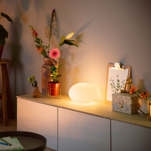 LED bordlampe Flourish glass dimbar RGBW Ø26 cm - Philips Hue bakside