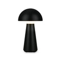 LED bordlampe Fungo oppladbar dimbar svart IP44 Ø16 cm forfra