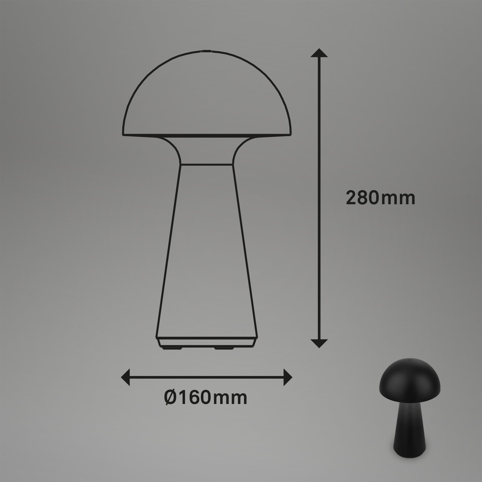 Detalj av touch-dimmer på LED bordlampe Fungo