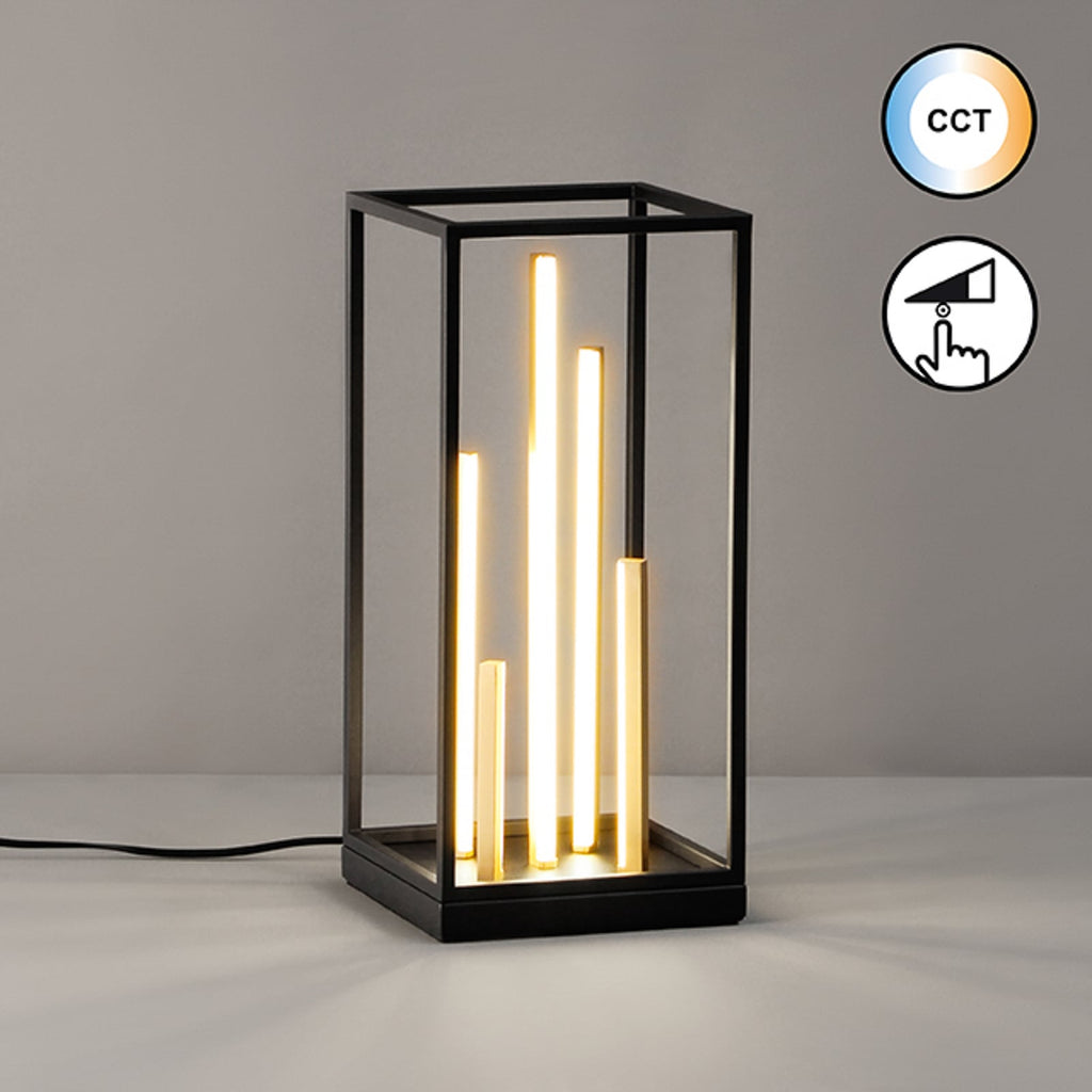 Montert LED bordlampe Grid svart/gull metall CCT dimbar i rom