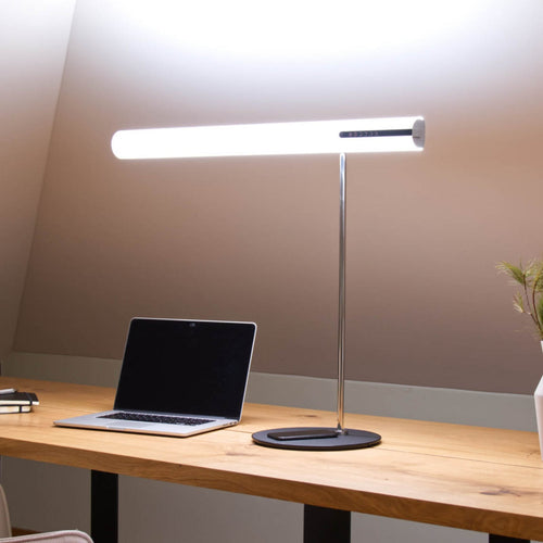 LED bordlampe HEAVN One dimbar CCT sølv forfra