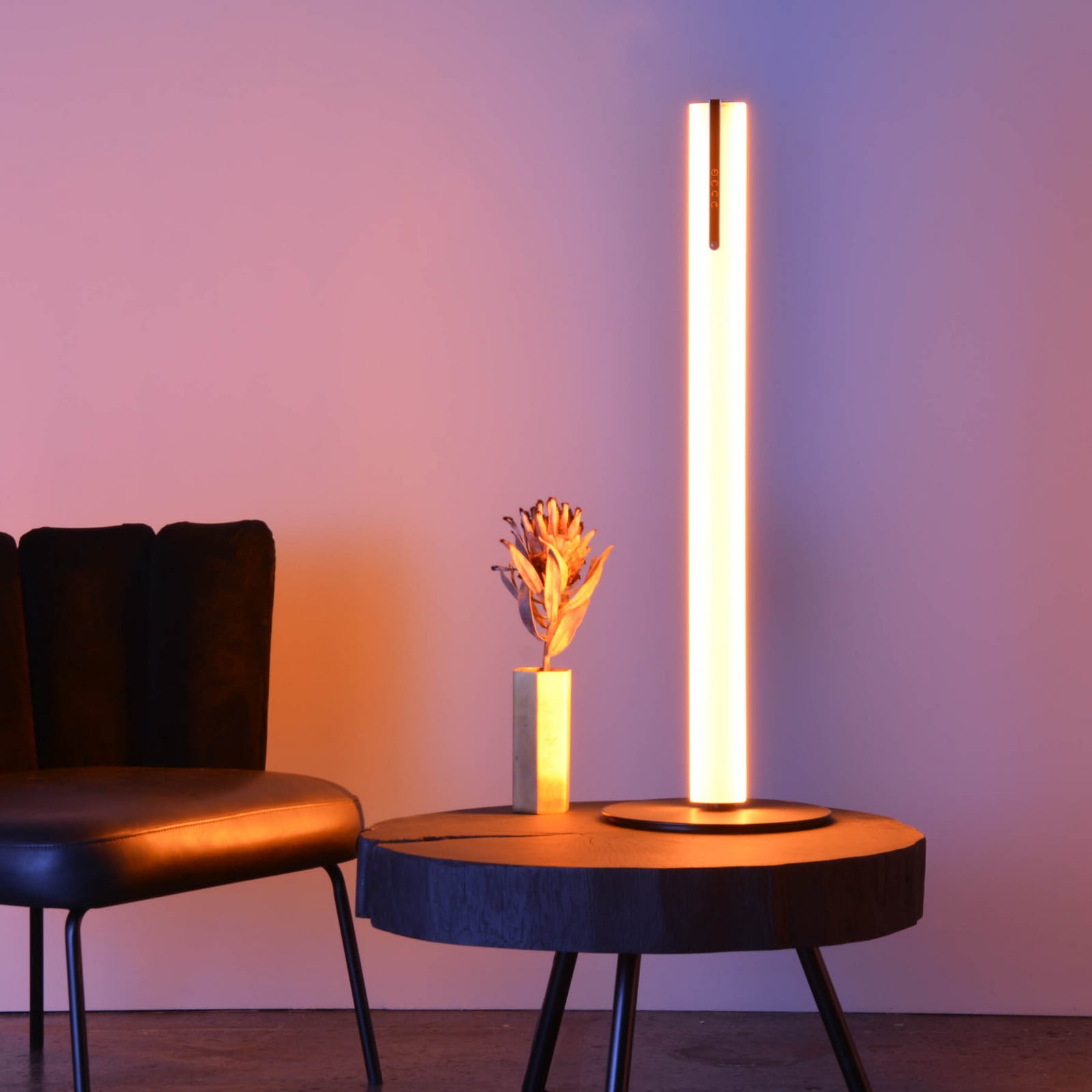 LED bordlampe HEAVN One dimbar CCT sølv app-styring skjermbilde