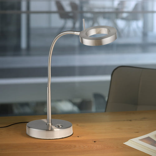 LED bordlampe Hensko fleksarm dimbar stål 4W forfra