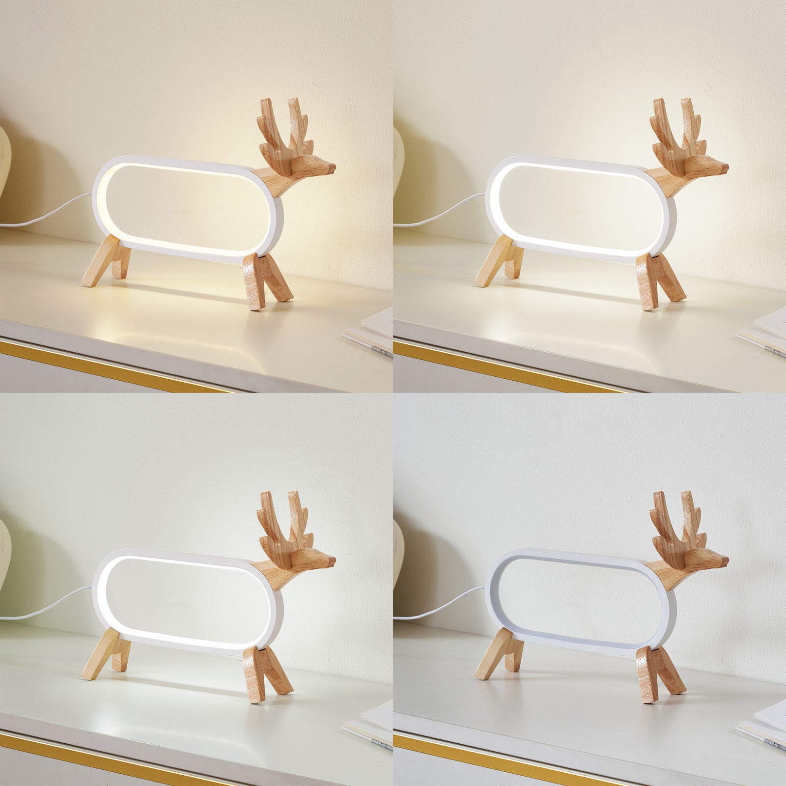 LED bordlampe Hirvi tre hvit detalj av skjerm