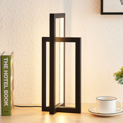 LED bordlampe Hylda dimbar svart aluminium forfra
