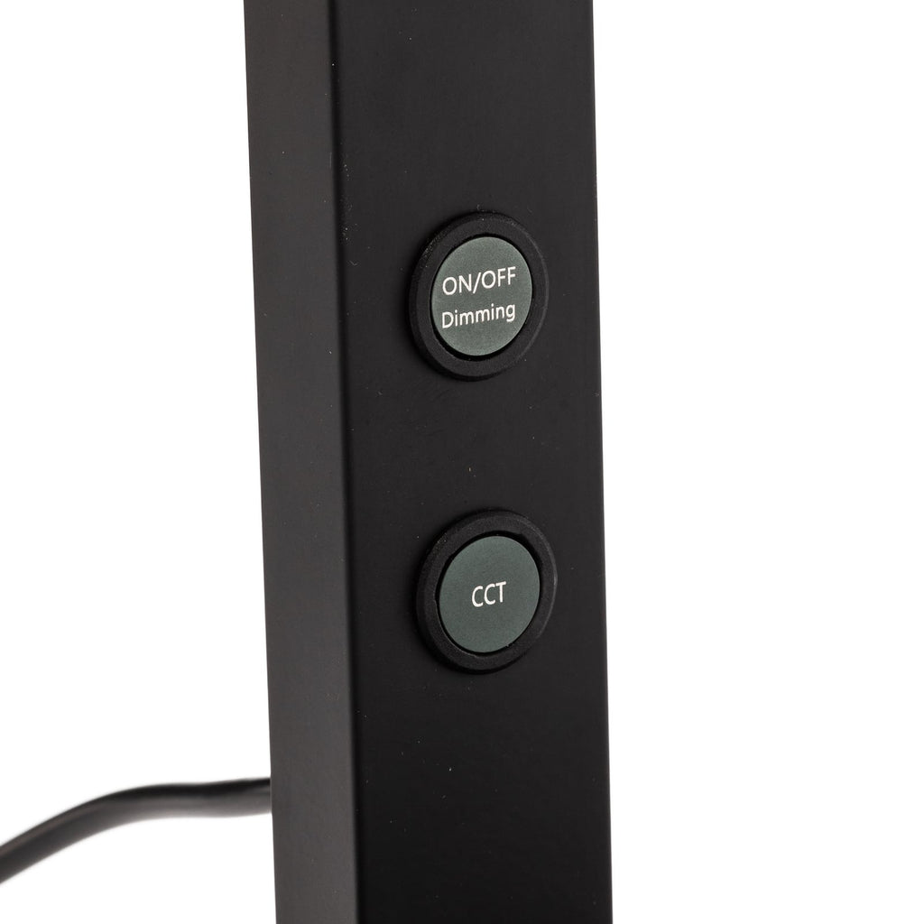 LED bordlampe Ideal dimbar svart aluminium 10W CCT nærbilde av touch-dimmer