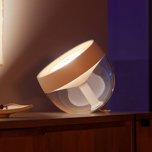LED bordlampe Iris dimbar RGB hvit 8,1W Philips Hue bakside