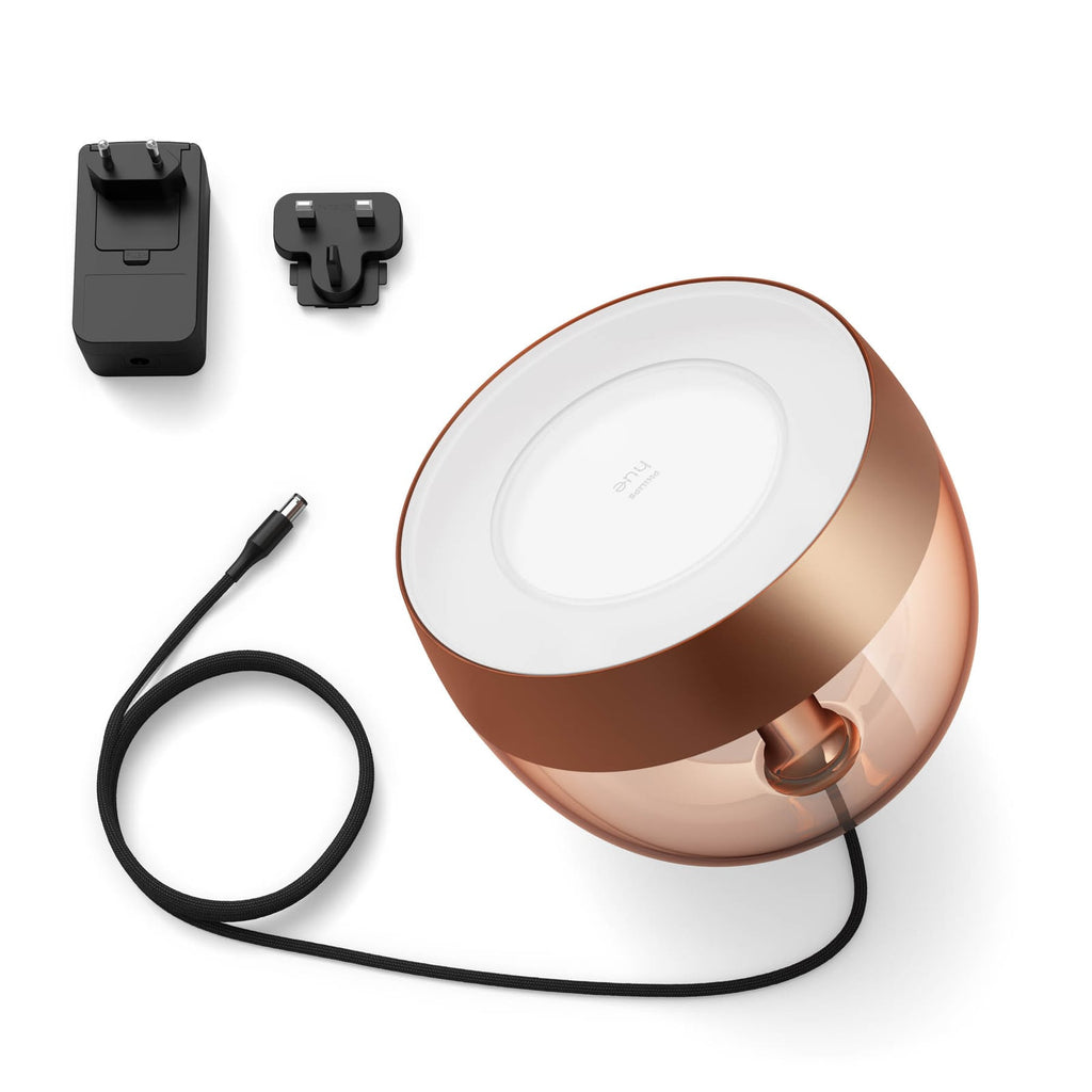 LED bordlampe Iris WACA dimbar kobber RGB Zigbee Philips Hue montert