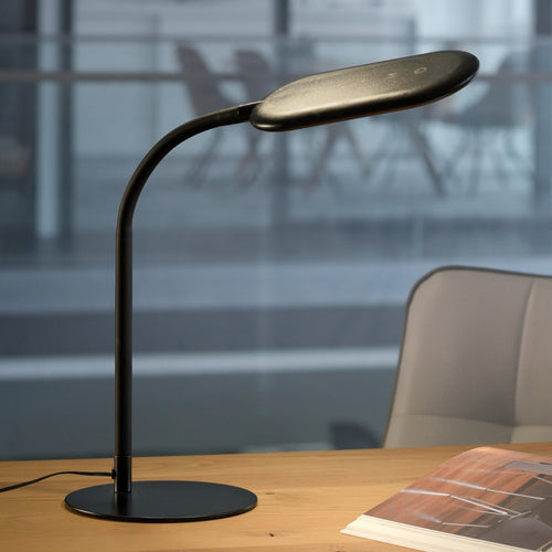 LED bordlampe Kelly CCT dimbar berøringsdimmer 7W svart forfra