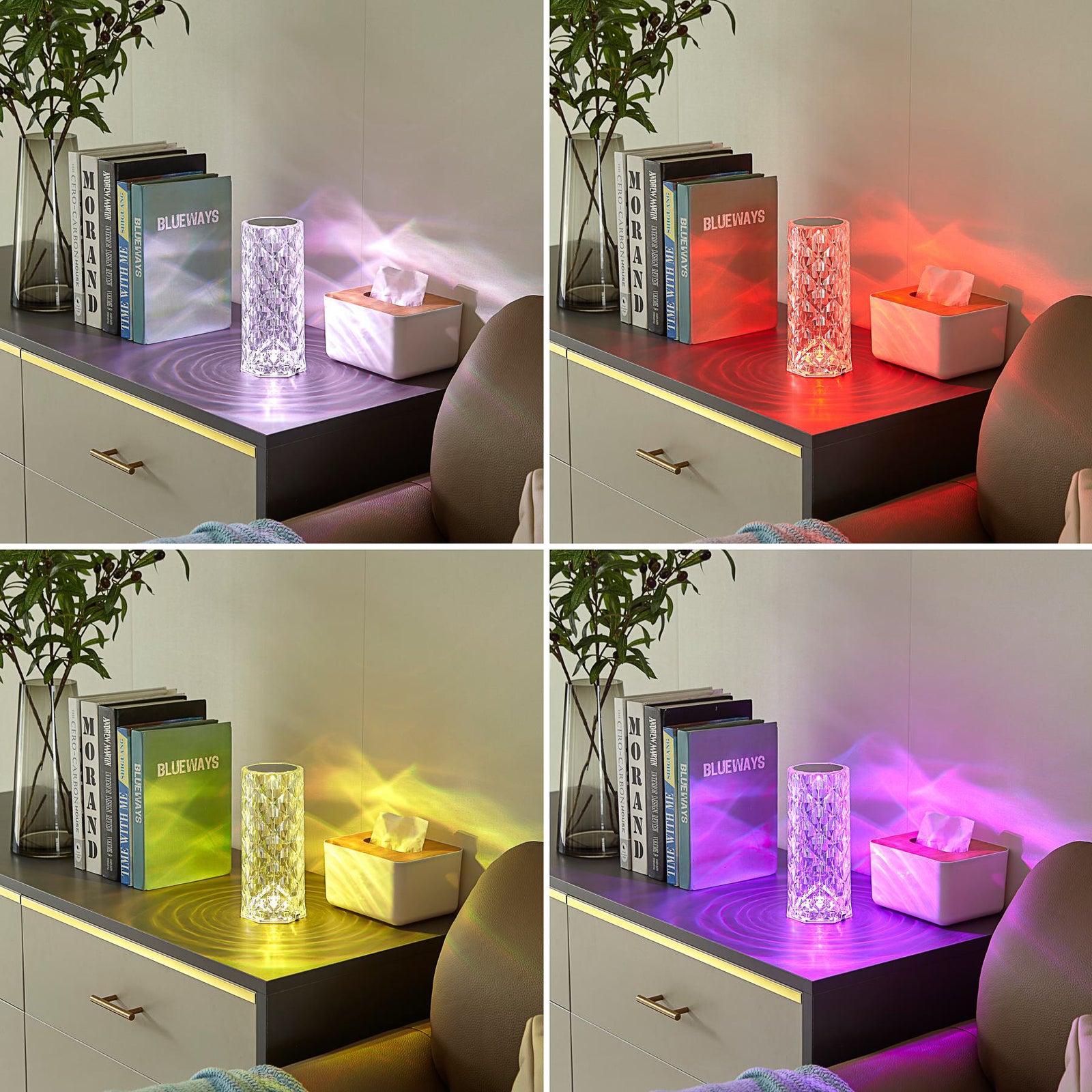 LED bordlampe Louane oppladbar RGBW dimbar med fjernkontroll - Lindby