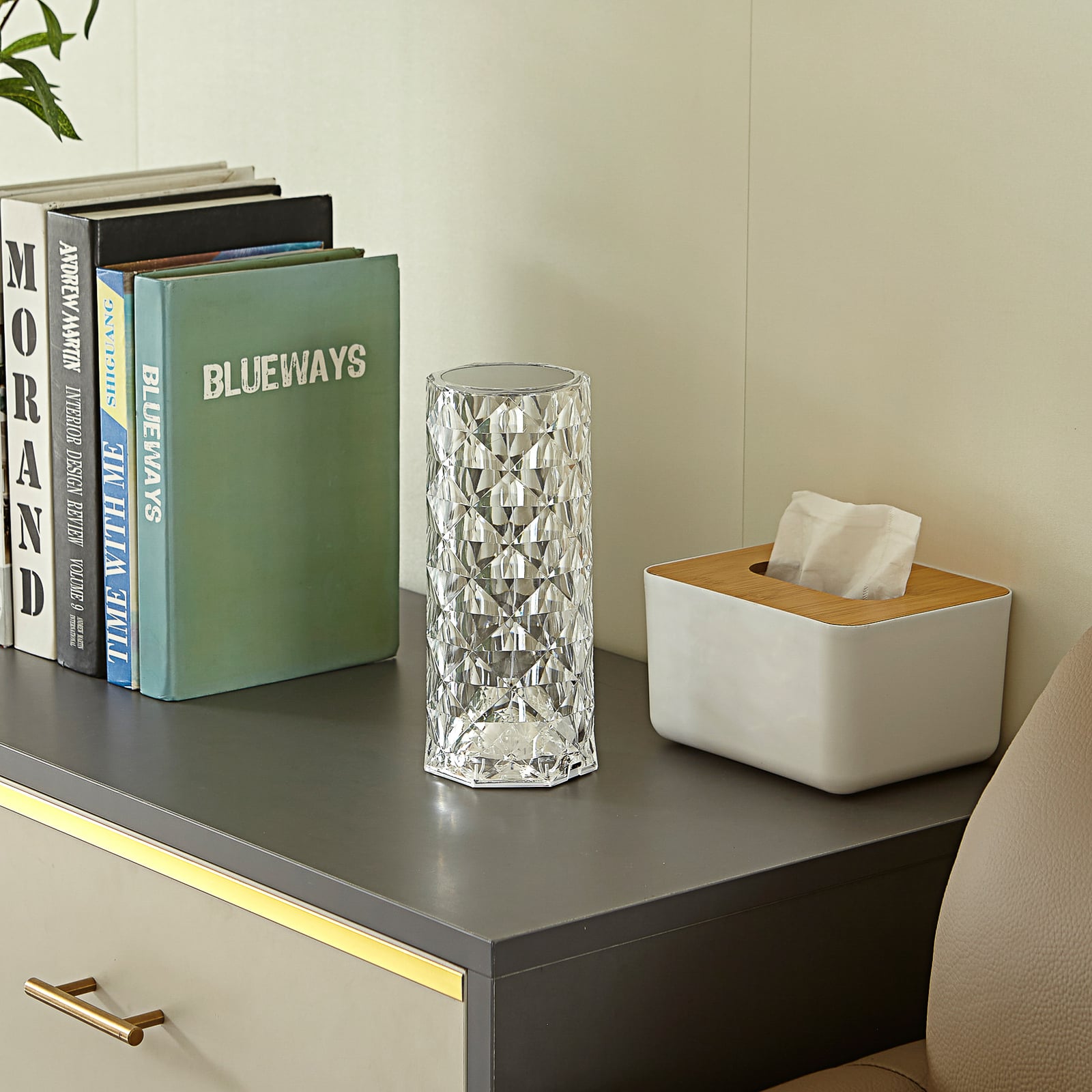 Detalj av LED bordlampe Louane oppladbar RGBW dimbar med fjernkontroll