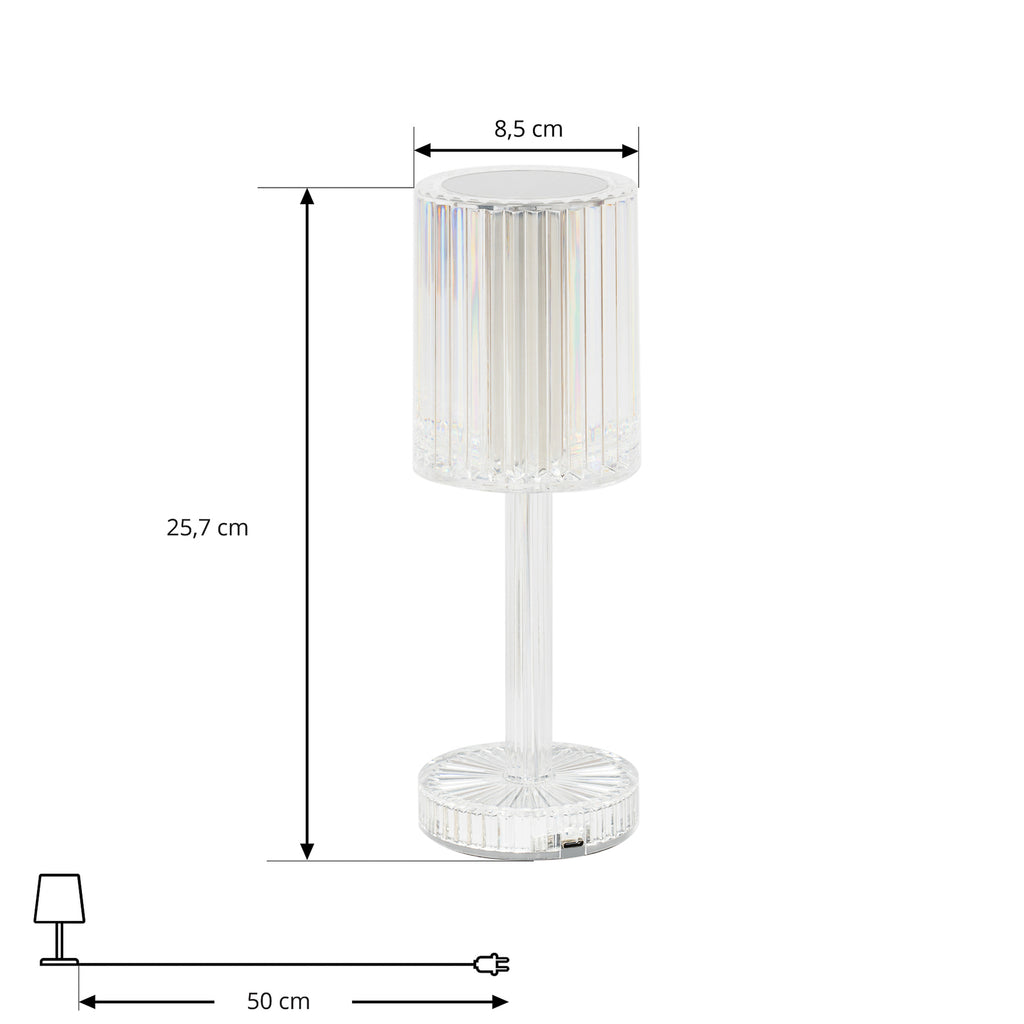 LED bordlampe Louane oppladbar RGBW fjernkontroll nærbilde