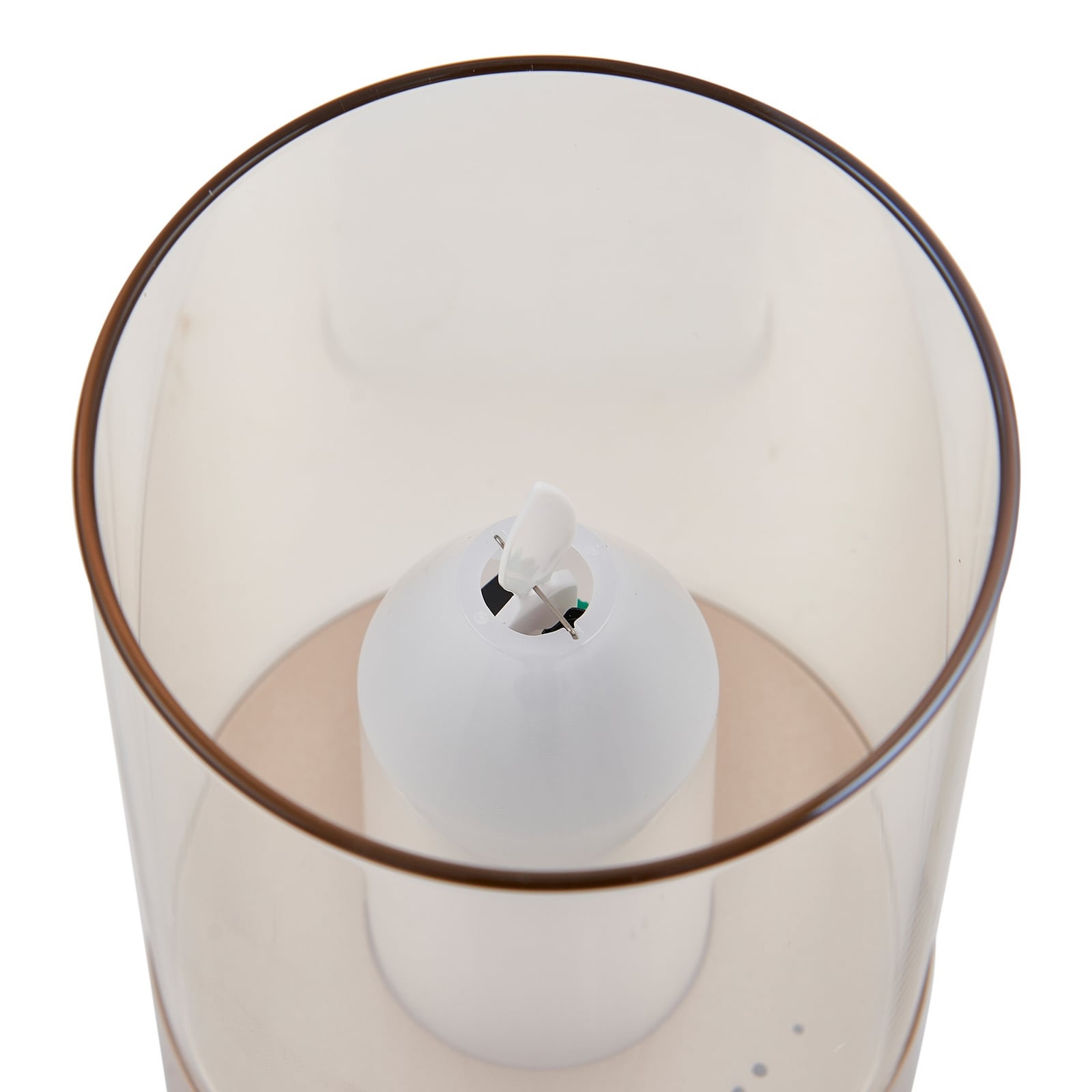 LED-bordlampe Lumana oppladbar dimbar amber glass Ø8,5 cm produktdetaljer