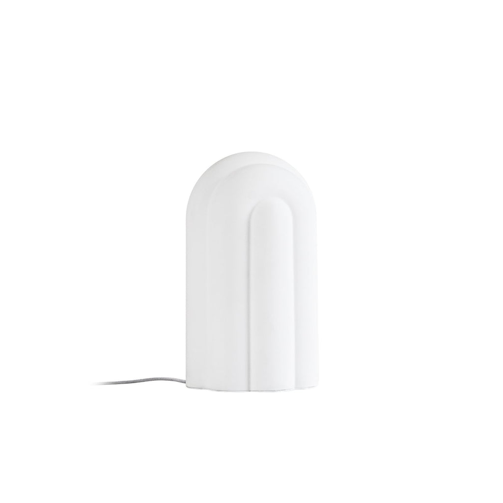 Nærbilde av LED bordlampe Lunja dimbar glass hvit CCT Ø17,7 cm